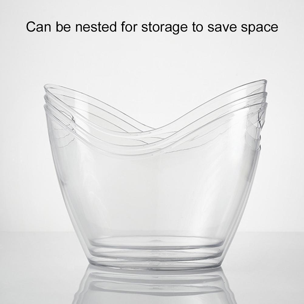 Wine Beer Holder - PET Plastic Ice Bucket Clear Beverage