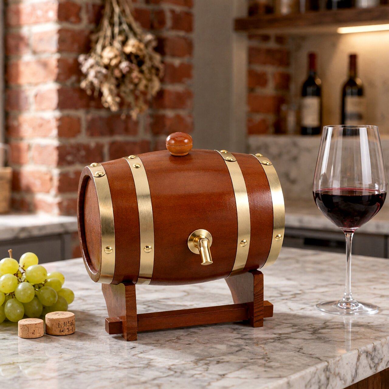 Wine Beer Whiskey - 1Set Oak Aging Barrel Wooden Wine