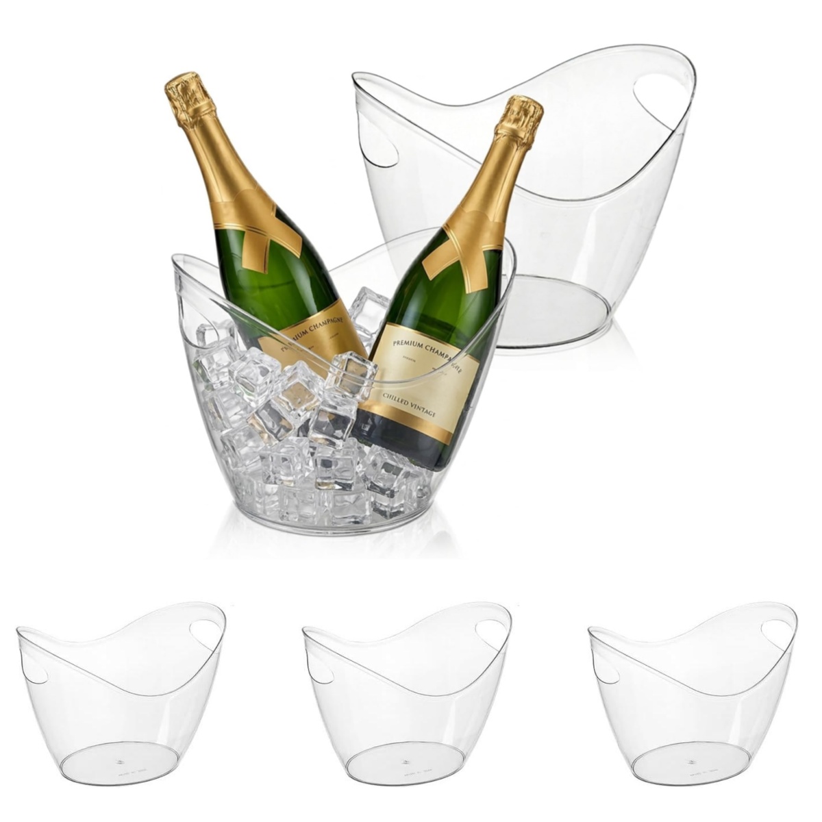 Wine Beer Holder - 5 PET Unbreakable Ice Bucket Wine