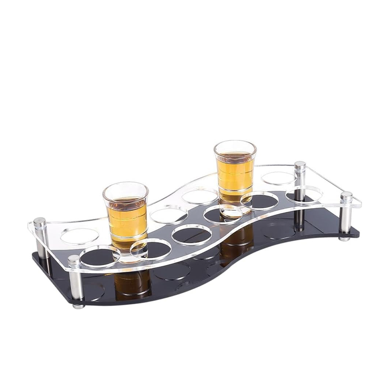 Wine Beer Holder - 12 Hole Shot Glass Tray Holder,