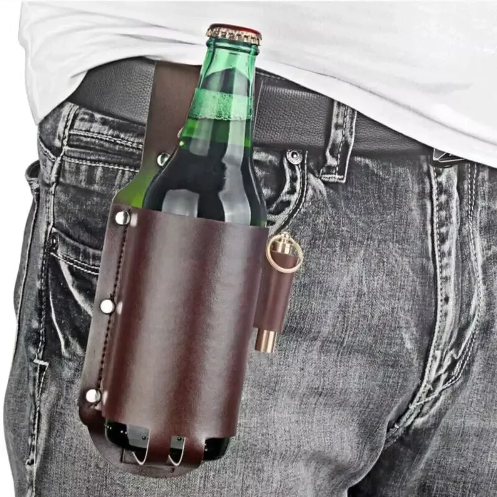 PU Leather Beer Bottle Waist H - Wine Beer Holder review and price