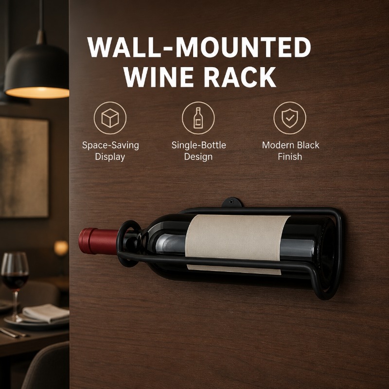Wall‑Mounted Metal Wine Rack M - Wine Beer Holder review and price