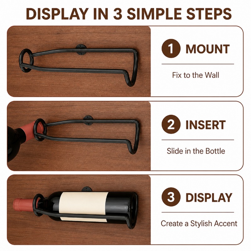 Wall‑Mounted Metal Wine Rack M - Wine Beer Holder review and price