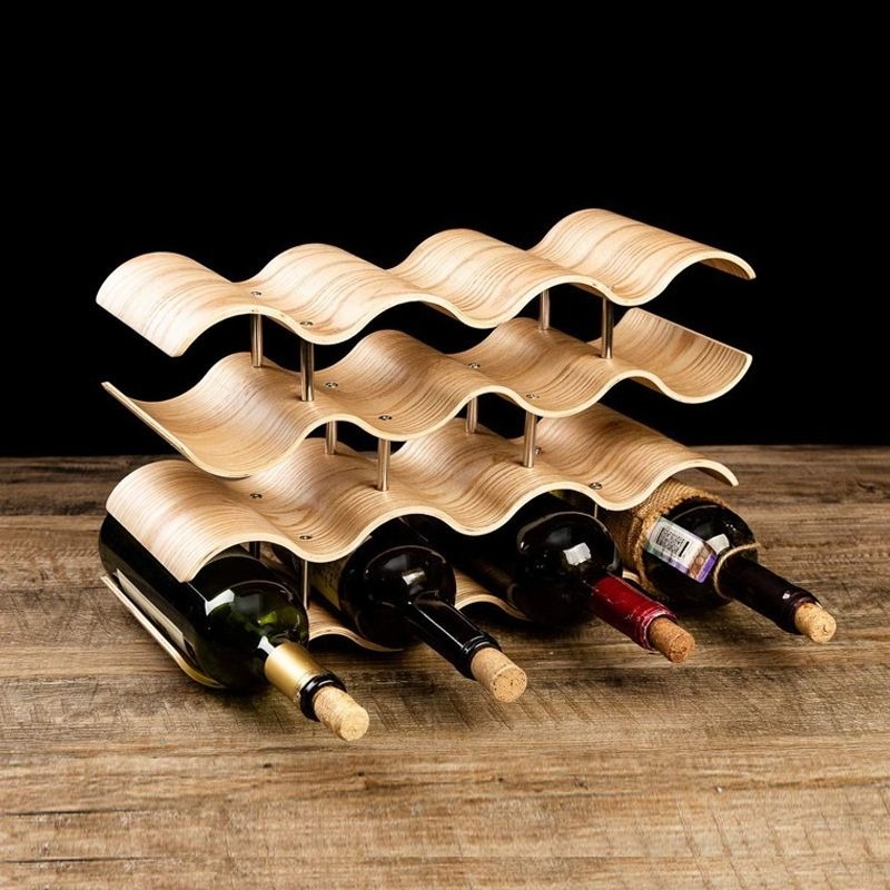 Wavy Wine Bottle Holders Woode - Wine Beer Holder review and price