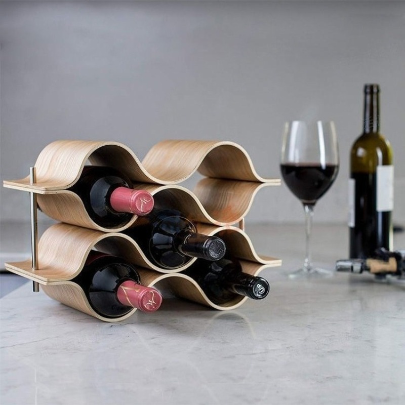 Wavy Wine Bottle Holders Woode - Wine Beer Holder review and price