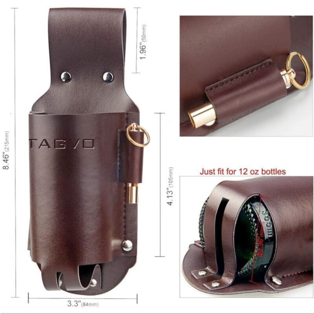 PU Leather Beer Bottle Waist H - Wine Beer Holder review and price