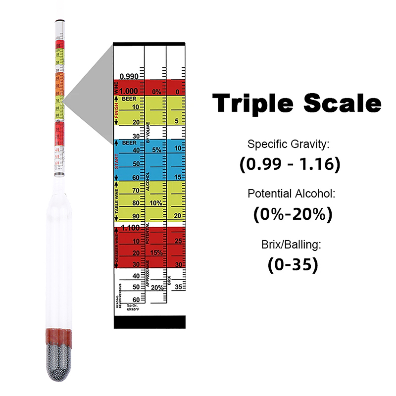 Triple Scale Hydrometer Home B - Wine Beer Cider review and price