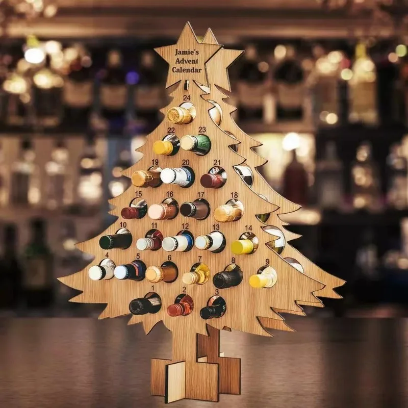 Christmas Tree Wooden Wine Rac - Wine Beer Holder review and price