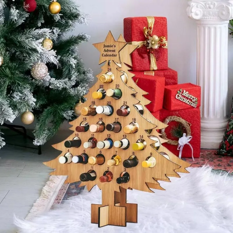 Christmas Tree Wooden Wine Rac - Wine Beer Holder review and price
