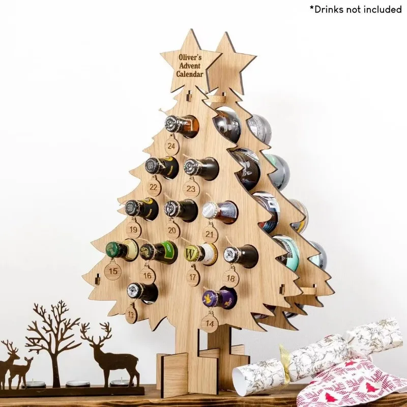 Christmas Tree Wooden Wine Rac - Wine Beer Holder review and price